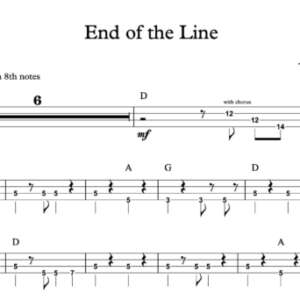 Bass Guitar Tablature for "End of the Line" by The Traveling Wilburys 