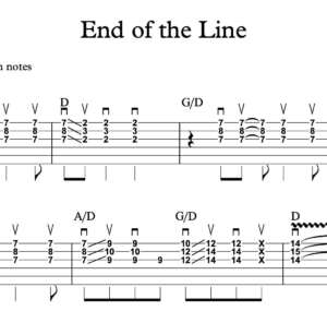 Lead Guitar Tablature for "End of the Line" by The Traveling Wilburys 