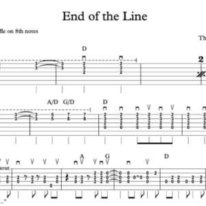 Rhythm Guitar Tablature for "End of the Line" by The Traveling Wilburys 