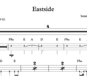 Bass Guitar Tablature for "Eastside" by benny blanco & Halsey & Khalid