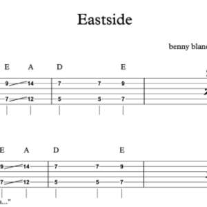 Lead Guitar Tablature for "Eastside" by benny blanco & Halsey & Khalid