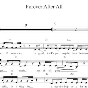 Melody Sheet Music for "Forever After All" by Luke Combs.