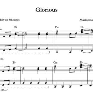 Keyboard Sheet Music for "Glorious" by Macklemore (feat. Skylar Grey)