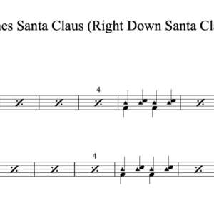Drum Sheet Music for "Here Comes Santa Claus (Right Down Santa Claus Lane)" by Gene Autry
