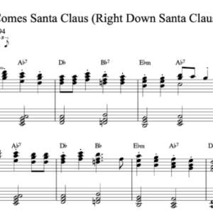 Keyboard Sheet Music for "Here Comes Santa Claus (Right Down Santa Claus Lane)" by Gene Autry