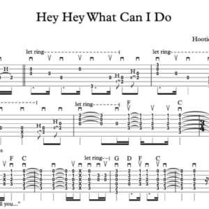 Acoustic Lead Guitar Tablature for "Hey Hey What Can I Do" by Hootie And The Blowfish