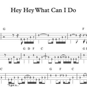 Bass Guitar Tablature for "Hey Hey What Can I Do" by Hootie And The Blowfish