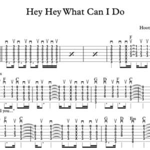 Strum Guitar Tablature for "Hey Hey What Can I Do" by Hootie And The Blowfish