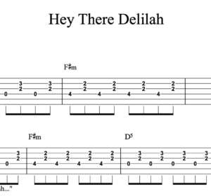 Lead Guitar Tablature for "Hey There Delilah" by Plain White T's