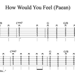 Strum Guitar Tablature for "How Would You Feel (Paean)" by Ed Sheeran