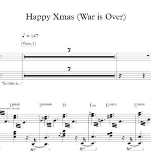 Keyboard Sheet Music for "Happy Xmas (War is Over)" by John Lennon.