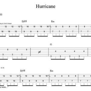 Lead Guitar Tablature for "Hurricane" by Anson Seabra