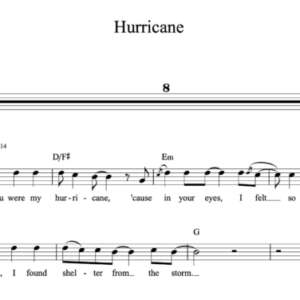 Melody Sheet Music for "Hurricane" by Anson Seabra