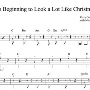 Bass Guitar Tablature for "It's Beginning to Look a Lot Like Christmas' by Perry Como