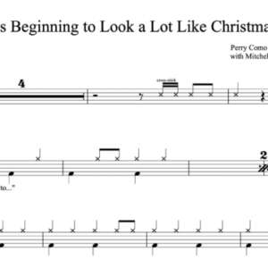 Drum Sheet Music for "It's Beginning to Look a Lot Like Christmas' by Perry Como