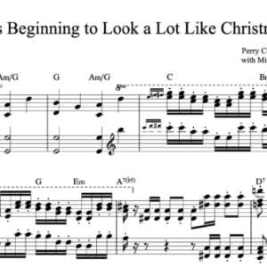 Keyboard Sheet Music for "It's Beginning to Look a Lot Like Christmas' by Perry Como