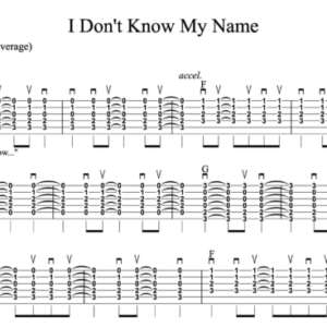 Strum Guitar Tablature for "I Don't Know My Name" by Grace VanderWaal