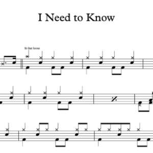 Drum Sheet Music for "I Need to Know" by Tom Petty