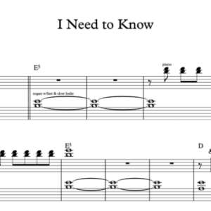 Keyboard Sheet Music for "I Need to Know" by Tom Petty