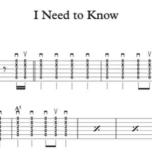 Strum Guitar Tablature for "I Need to Know" by Tom Petty