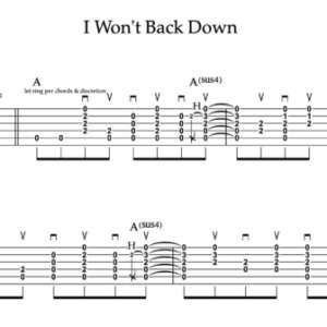 Lead Guitar Tablature for "I Won't Back Down" by Johnny Cash