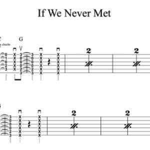 Strum Guitar Tablature for "If We Never Met" by John K