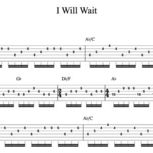 Lead Guitar Tablature for "I Will Wait" by Mumford & Sons