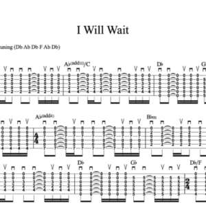 Rhythm Guitar Tablature for "I Will Wait" by Mumford & Sons