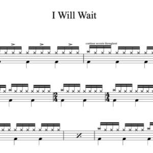Drum Sheet Music for "I Will Wait" by Mumford & Sons
