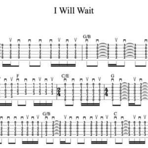Strum Guitar Tablature for "I Will Wait" by Mumford & Sons