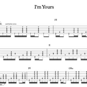 Lead Guitar Tablature for "I'm Yours" by Jason Marz