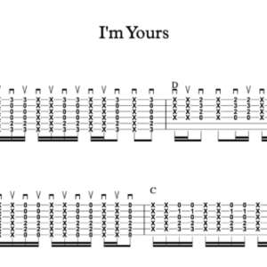 Strum Guitar Tablature for "I'm Yours" by Jason Marz
