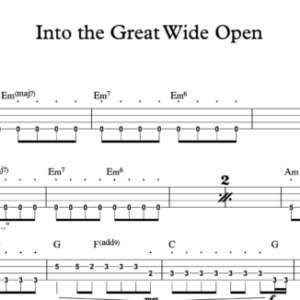Bass Guitar Tablature for "Into the Great Wide Open" by Tom Petty