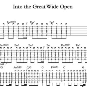 Strum Guitar Tablature for "Into the Great Wide Open" by Tom Petty