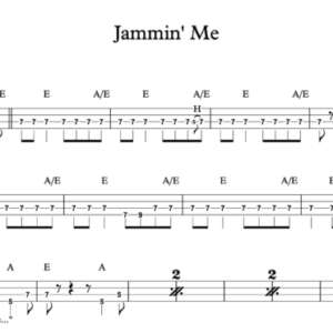 Bass Guitar Tablature for "Jammin' Me" by Tom Petty