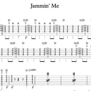 Strum Guitar Tablature for "Jammin' Me" by Tom Petty