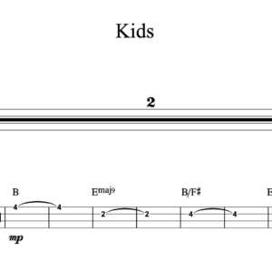 Bass Guitar Tablature for "Kids" by Ben Rector