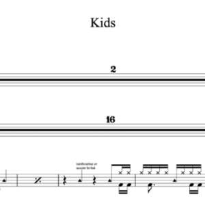 Drum Sheet Music for "Kids" by Ben Rector
