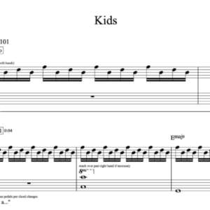 Keyboard Sheet Music for "Kids" by Ben Rector