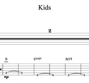 Lead Guitar Tablature for "Kids" by Ben Rector