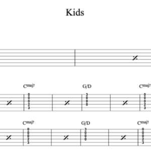 Strum Guitar Tablature for "Kids" by Ben Rector