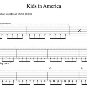 Lead Guitar Tablature for "Kids in America" by Foo Fighters