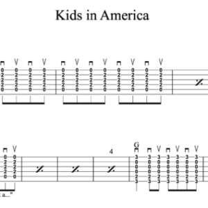 Strum Guitar Tablature for "Kids in America" by Foo Fighters