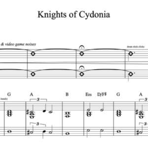Keyboard Sheet Music for "Knights of Cydonia" by Muse