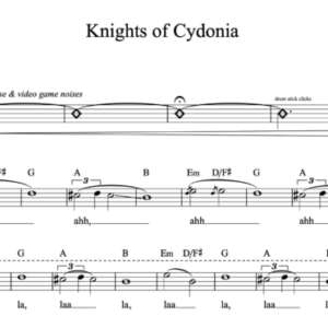 Melody Sheet Music for "Knights of Cydonia" by Muse