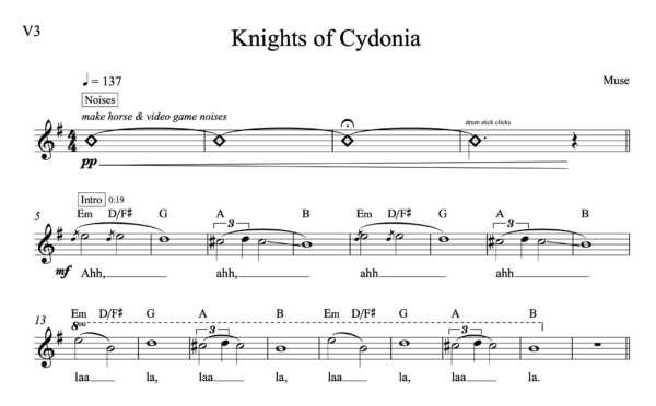 Knights of Cydonia - Melody - Music by the Measures