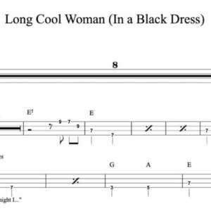 Bass Guitar Tablature for "Long Cool Woman (In a Black Dress)" by The Hollies
