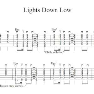 Strum Guitar Tablature for "Lights Down Low" by Max.
