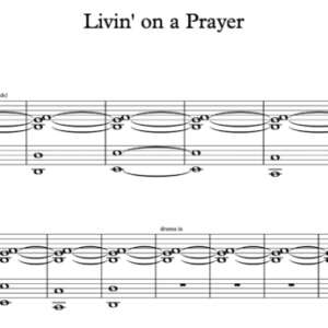 Keyboard Sheet Music for "Livin' on a Prayer" by Bon Jovi
