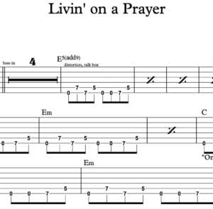 Lead Guitar Tablature for "Livin' on a Prayer" by Bon Jovi